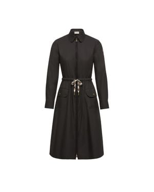Moncler Moncler Knielanges Kleid Aus Baumwollmischung, Damen, Größe - Schwarz
