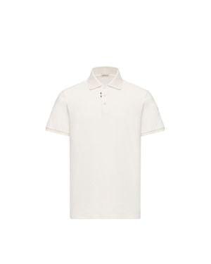 Moncler Moncler Logo Cotton Piquet Polo Shirt - White