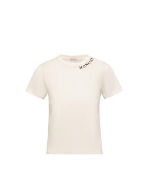 Moncler Moncler Sketch Logo Cotton T-Shirt - White