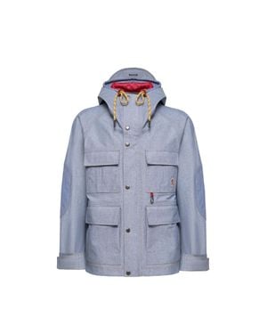Moncler Moncler Ajaccio Chambray Hooded Field Jacket - Blue