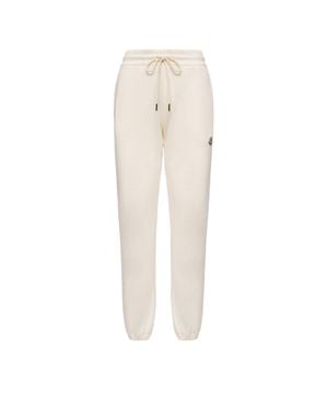 Moncler Moncler Logo Cotton Blend Fleece Sweatpants - Natural
