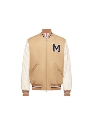 Moncler Moncler Oreane Cotton Blend Varsity Down Jacket - Natural