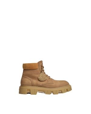 Moncler Moncler Peak City Nubuck & Suede Lace-Up Boots - Brown