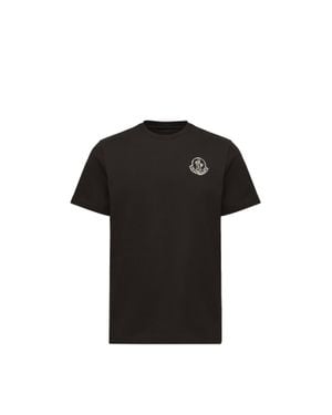 Moncler Moncler Cotton Jersey Logo Patch T-Shirt - Black
