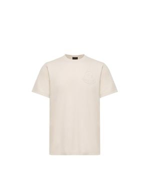 Moncler Moncler Three-Dimensional Logo Cotton T-Shirt - Natural