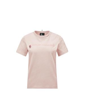 Moncler Moncler Logo Cotton T-Shirt - Pink