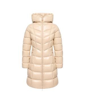 Moncler Moncler Marusse Hooded Mid-Length Down Jacket - Natural