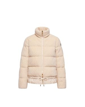 Moncler Jacket With Wool Trim 'Cedre' - Natural