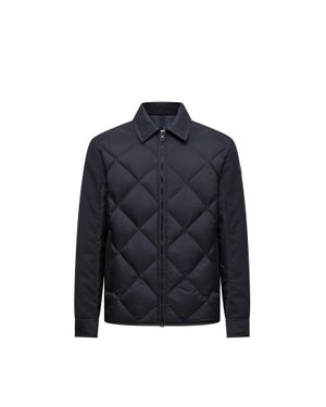 Moncler Moncler Aiguille Diamond-Quilted Down Shirt Jacket - Blue