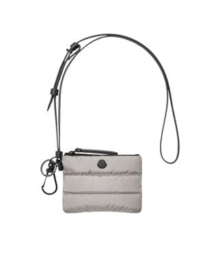 Moncler Moncler Tarjetero Metálico Con Logotipo Caradoc, Hombre, Talla - Gris