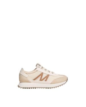 Moncler Moncler Pacey2 Suede & Nubuck Trainers - Natural