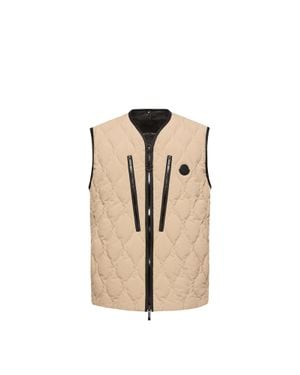 Moncler Moncler Arapot Froisse Technique Short Down Gilet - Natural