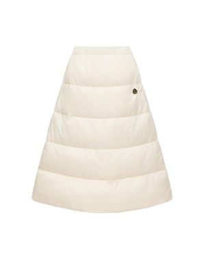 Moncler Moncler Reversible Wool Twill Padded Midi Skirt - Natural