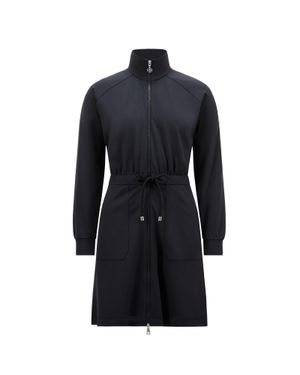 Moncler Zip-Up Mini Dress in Blue | Lyst