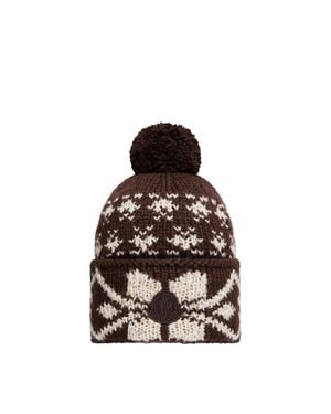 Moncler Moncler Jacquard Knit Beanie - Brown