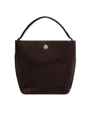 Moncler Moncler Bolso De Hombro De Ante Carlo, Mujer, Talla - Negro
