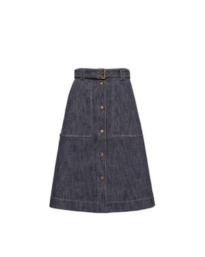 Moncler Moncler Denim Knee-Length Skirt - Blue
