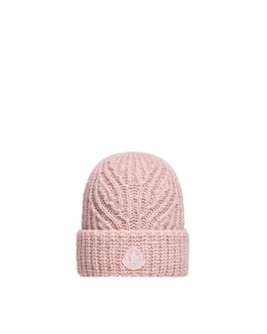 Moncler Moncler Alpaca & Wool Blend Beanie - Pink