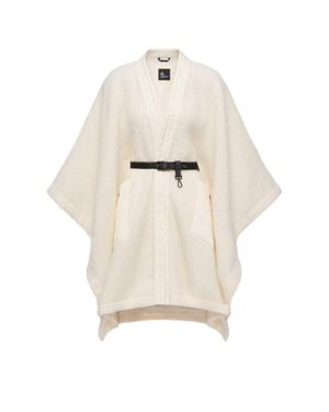 Moncler Moncler Mohair, Alpaca & Wool Blend Belted Cape - Natural