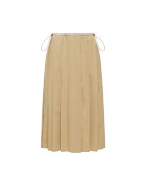 Moncler Moncler Pleated Midi Skirt - Natural