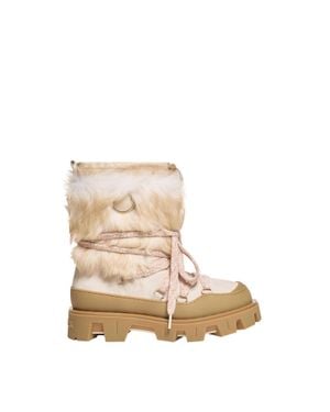 Moncler Moncler Peak Après Shearling & Suede Boots - Natural