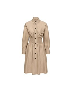 Moncler Moncler Hemdkleid Aus Baumwoll-Nylon-Mischung, Damen, Größe - Natur