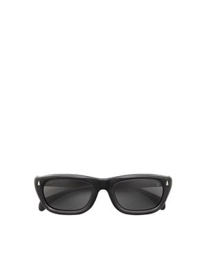 Moncler Moncler Lido Rechteckige Sonnenbrille, Größe - Schwarz
