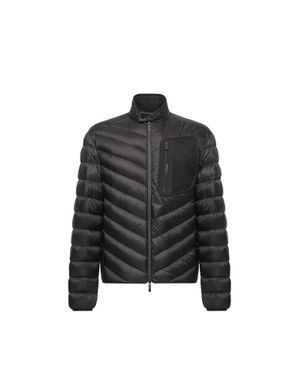 Moncler Moncler Mackinac Diagonal-Quilted Down Biker Jacket - Black