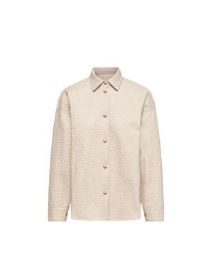 Moncler Moncler Chain Quilted Padded Shirt Jacket - Natural