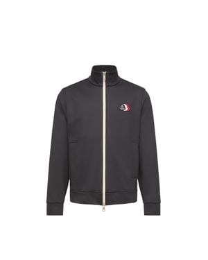 Moncler Moncler Tricolor Logo Zip-Up Sweatshirt - Gray
