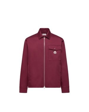 Moncler Moncler Cotton Blend Gabardine Shirt Jacket - Red