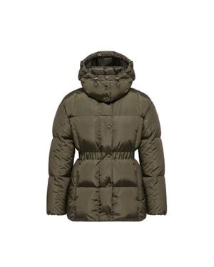 Moncler Moncler Doudoune Courte À Capuche Agneux, Femme, Taille - Vert