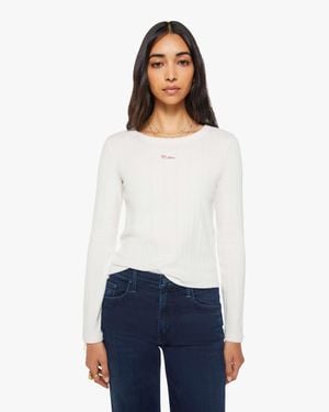 Mother The L/S Itty Bitty Ringer Whisper Shirt - White