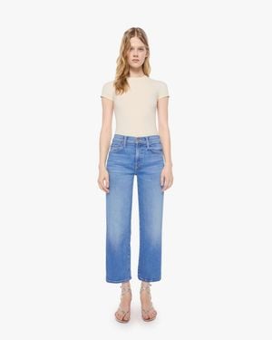 Mother Petites The Lil Mid Rise Rambler Zip Ankle Piece By Jeans - Blue