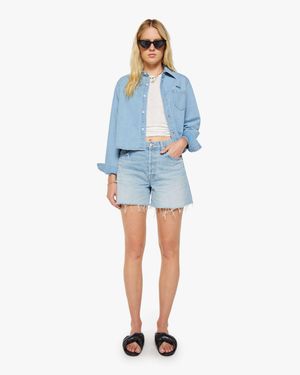 Mother The Extra Mile Shorts Fray Head Rush - Blue