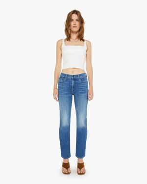 Mother The Mid Rise Rider Ankle Wish On A Star Jeans - Blue