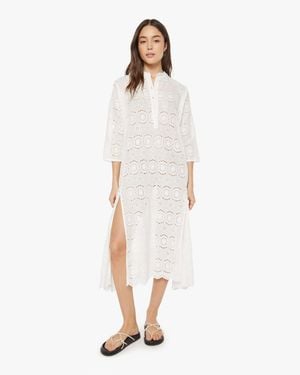Natalie Martin Isobel Dress Medallion Embroidery Salt - White