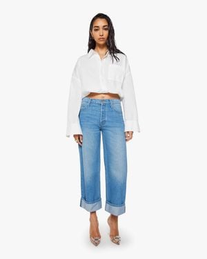 Mother Snacks! The Smoothie Crop Cuff Secret Ingredient Jeans - Blue