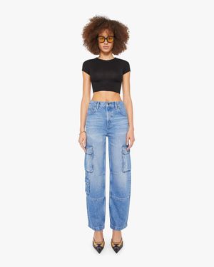 Mother Snacks! The Side Dish Cargo Skimp Out To Lunch Jeans - Blue