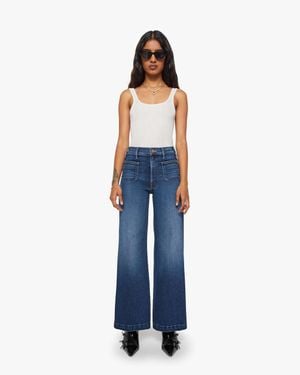 Mother Petites The Lil Hustler Roller Patch Pocket Sneak Taking Chances Jeans - Blue