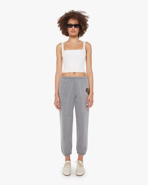 SPRWMN Heart Joggers Dark Heather - White