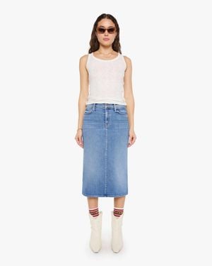 Mother The Swooner Straight A Midi Skirt Diggin' It - Blue