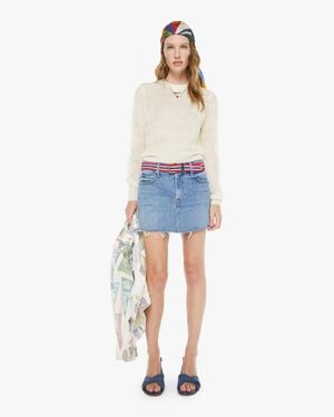 Mother The Ditcher Mini Fray Heads Or Tails Skirt - Blue