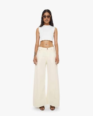 Mother Petites The Lil Lemon Twist Sneak Natural Jeans - White