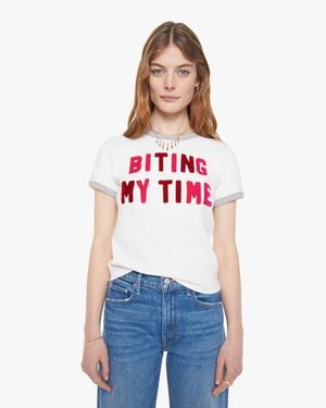 Mother The Itty Bitty Ringer Biting My Time T-Shirt - White