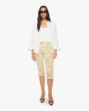 Mother The Stunner Zip Bunny Snip Floral Notes Jeans - White