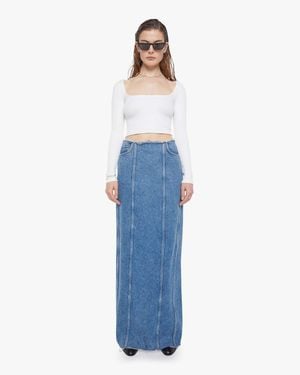 Mother Snacks! The Chip Clip Maxi Fray Jerky Skirt - Blue