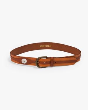 Mother The 2 Tone Leather Belt Natural And Cognacbelt - Brown