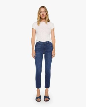 Mother The Mid Rise Dazzler Ankle Fray Fancy Meeting You Here Jeans - Blue