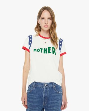 Mother The Boxy Goodie Inset Stars T-Shirt - White